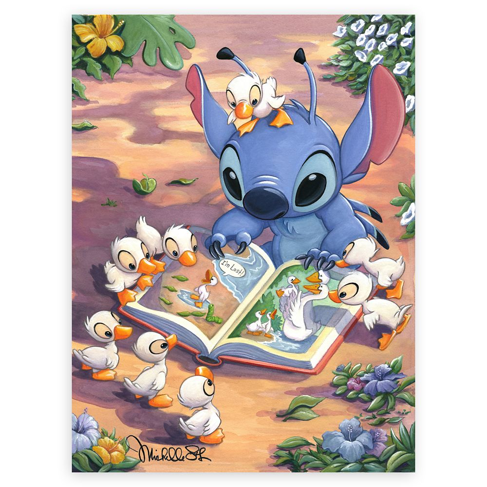  ディズニー Disney US公式商品 スティッチ リロとスティッチ 絵画 絵 アート ジクリー ジークレー ジクリー版画 インテリア 装飾 限定版 限定  Stitch ''Finding Family'' Giclee by Michelle St.Laurent ? Limited Edition グッズ ストア プレゼン