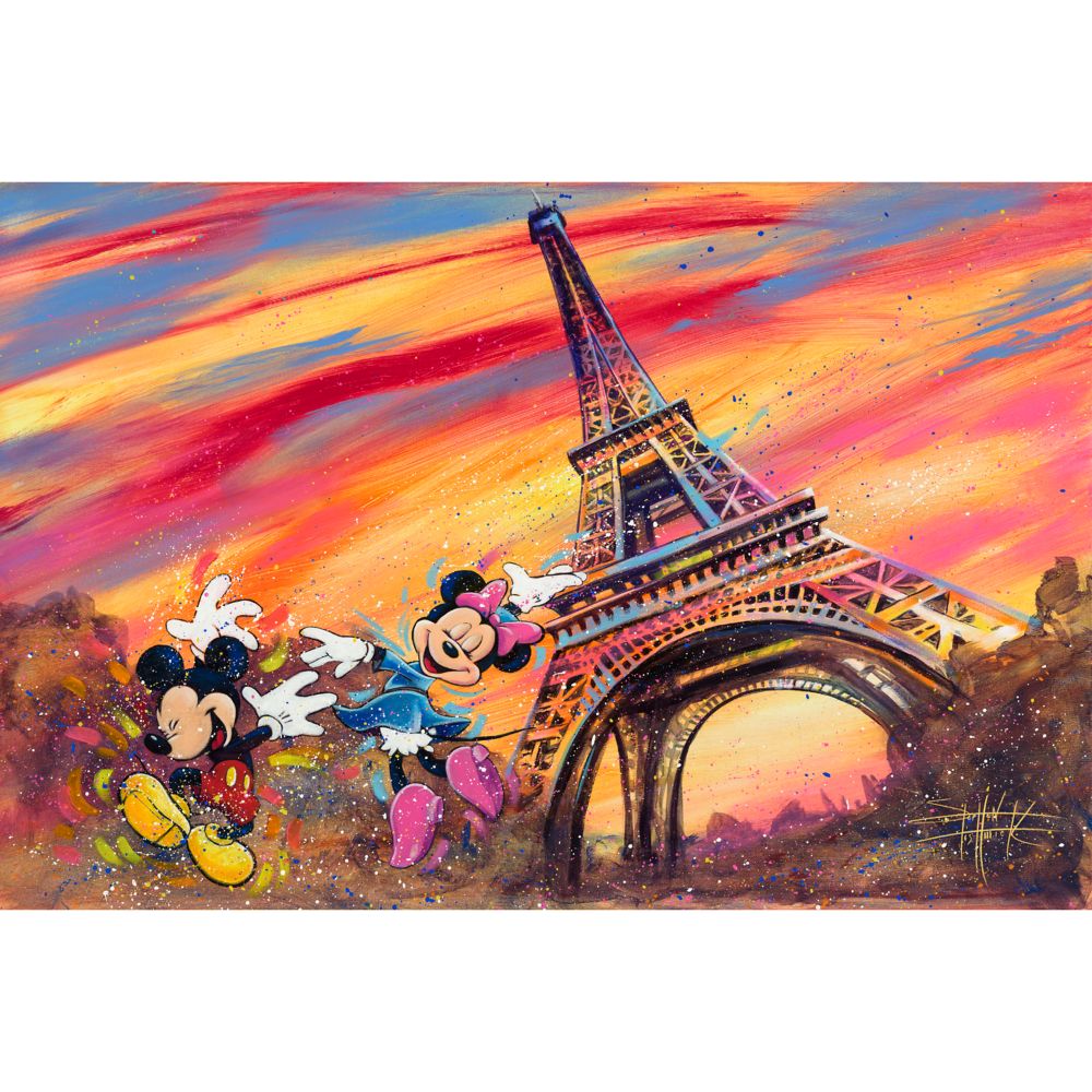 楽天ビーマジカル楽天市場店【取寄せ】 ディズニー Disney US公式商品 ミッキーマウス ミッキー ミニーマウス ミニー 限定版 限定 キャンバス [並行輸入品] Mickey and Minnie Mouse ''Dancing Across Paris'' by Stephen Fishwick Canvas Artwork ? Limited Edition グッズ ストア プレゼント ギフト