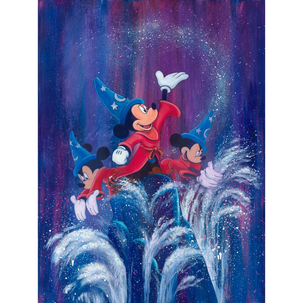 楽天ビーマジカル楽天市場店【取寄せ】 ディズニー Disney US公式商品 ミッキーマウス ミッキー 限定版 限定 キャンバス 魔法使い ソーサラー [並行輸入品] Sorcerer Mickey Mouse ''Mickey's Waves of Magic'' by Stephen Fishwick Canvas Artwork ? Limited Edition グッズ ストア プレゼント ギフト