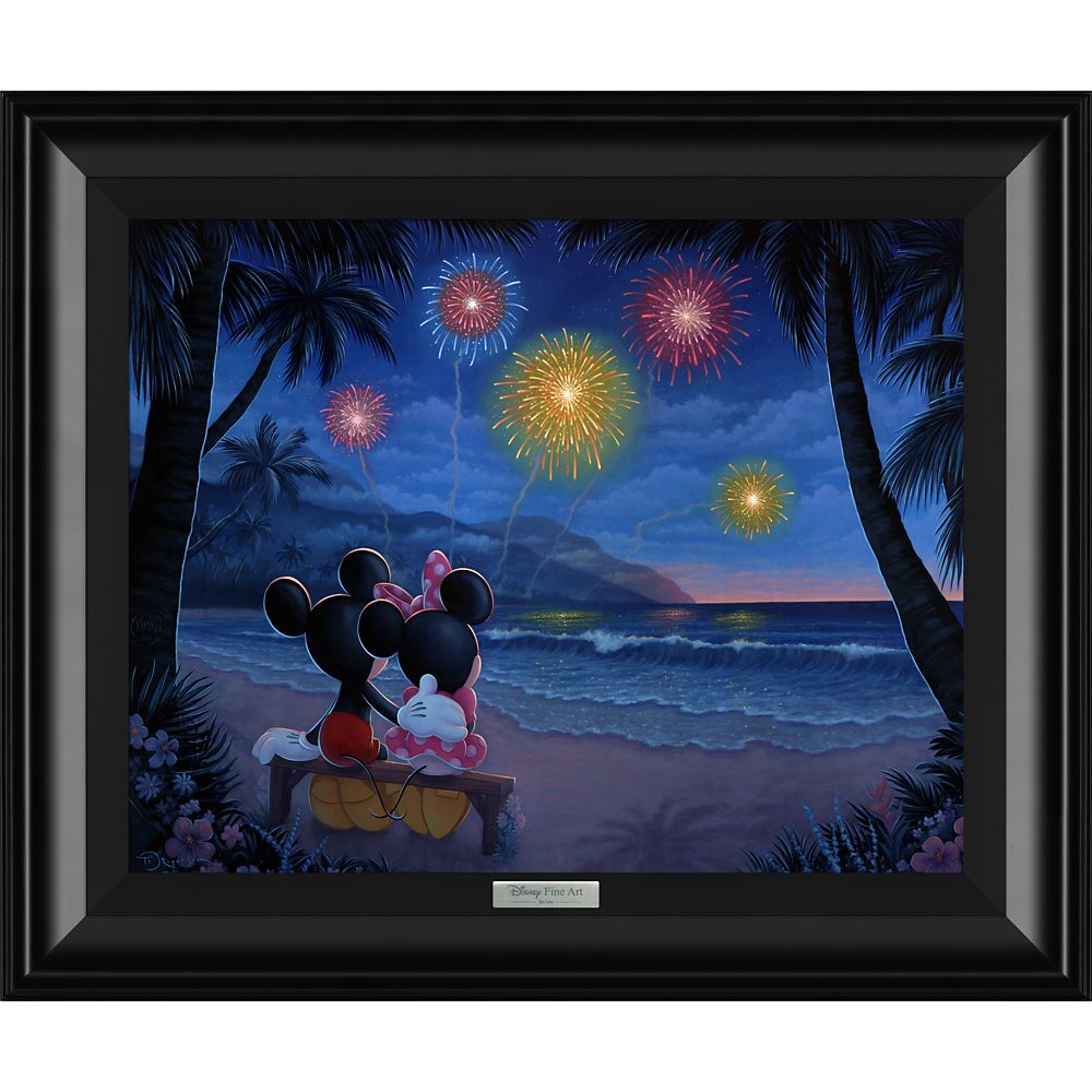 ڼ󤻡 ǥˡ Disney US ߥåޥ ߥå ߥˡޥ ߥˡ  ƥ㡼  Х ե졼դ դ [¹͢] Mickey and Minnie Mouse ''Evening Fireworks on the Beach'' by Tim Rogerson Framed Canvas Artwork