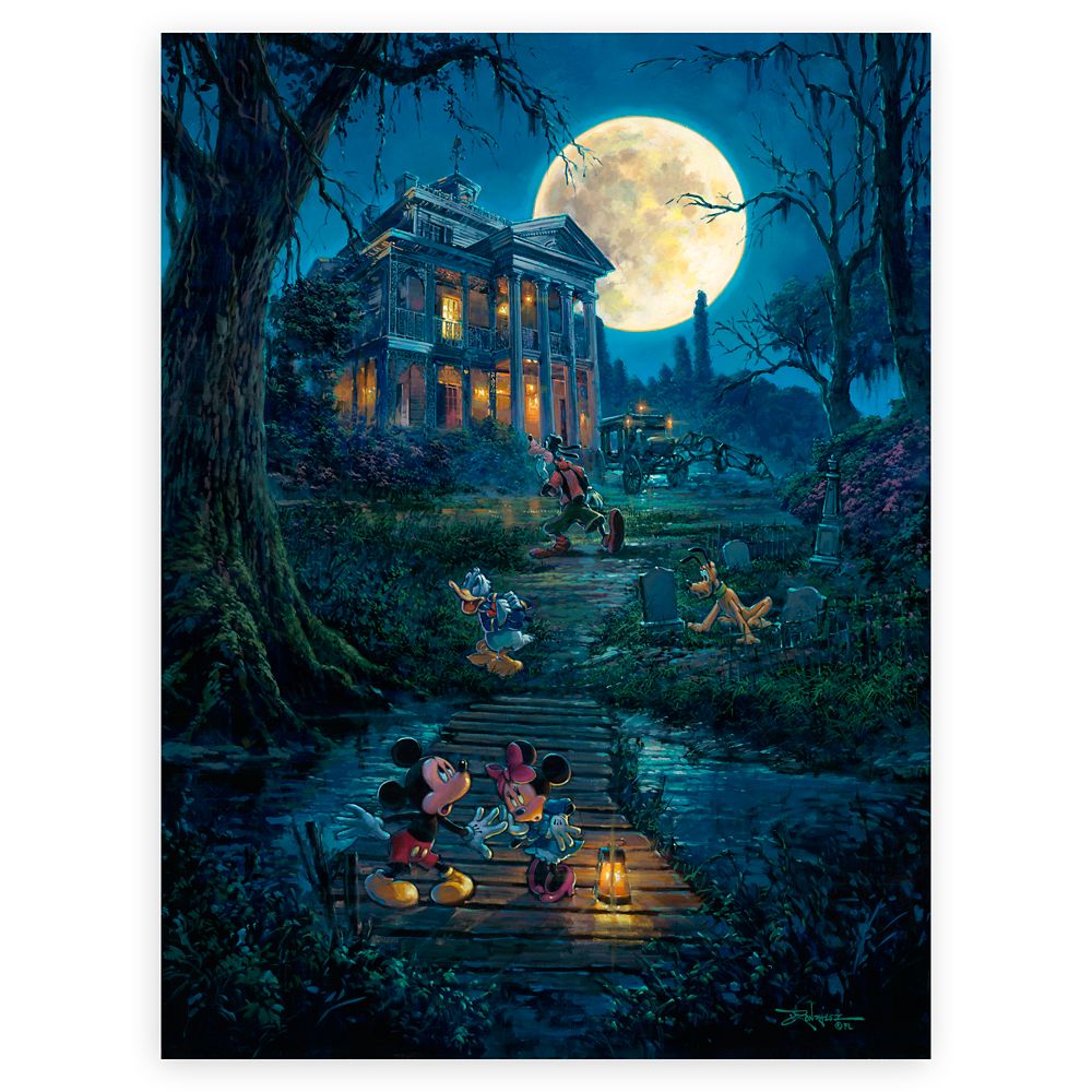 【取寄せ】 ディズニー Disney US公式商品 ミッキーマウス ミッキー サイン 絵画 絵 アート ジクリー ジークレー ジクリー版画 インテリア 装飾 限定版 標識 標示 限定 ロデルゴンザレス [並行輸入品] Mickey Mouse and Friends ''A Haunting Moon Rises'' Signed Giclee by