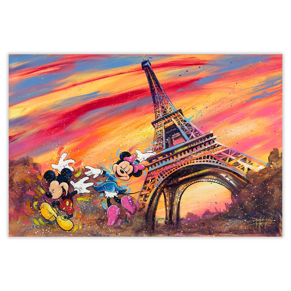 【取寄せ】 ディズニー Disney US公式商品 ミッキーマウス ミッキー ミニーマウス ミニー サイン 絵画 絵 アート ジクリー ジークレー ジクリー版画 インテリア 装飾 限定版 標識 標示 限定 [並行輸入品] Mickey and Minnie Mouse ''Dancing Across Paris'' Signed Giclee by