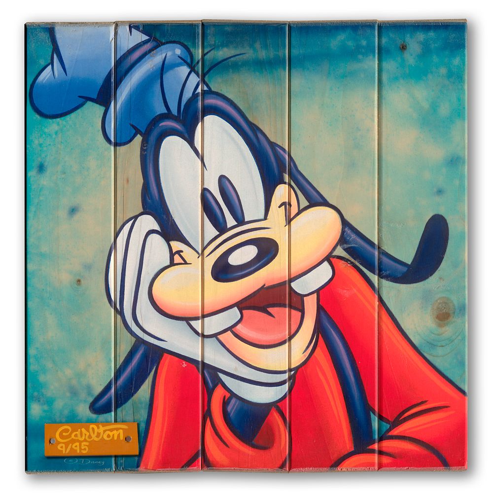 【取寄せ】 ディズニー Disney US公式商品 グーフィー Goofy サイン 絵画 絵 アート ジクリー ジークレー ジクリー版画 インテリア 装飾 標識 標示 [並行輸入品] ''Awe Gawrsh!'' Signed Giclee on Wood by Trevor Carlton グッズ ストア プレゼント ギフト クリスマス 誕生