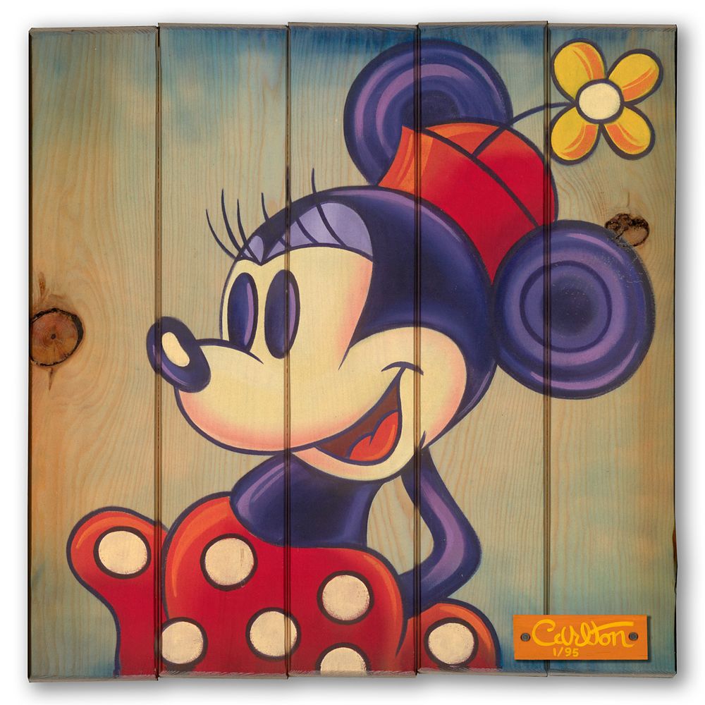 【取寄せ】 ディズニー Disney US公式商品 ミニーマウス ミニー サイン 絵画 絵 アート ジクリー ジークレー ジクリー版画 インテリア 装飾 限定版 標識 標示 限定 [並行輸入品] Minnie Mouse ''Little Miss Minnie'' Signed Giclee on Wood by Trevor Carlton ? Limited Ed