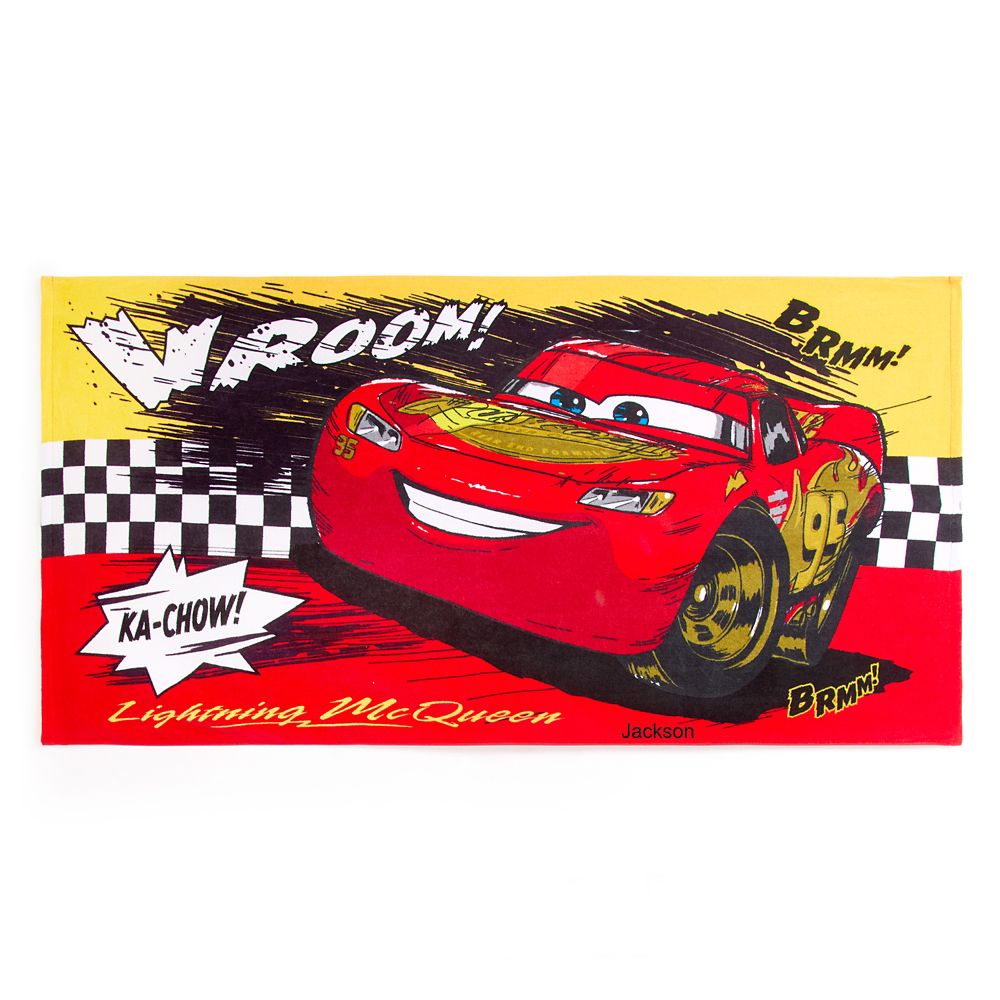 Rakuten - 【取寄せ】 ディズニー Disney US公式商品 カーズ Cars ライトニング マックイーン マックイン タオル 布巾 ビーチタオル バスタオル [並行輸入品] Lightning McQueen Beach Towel ? Cars ? Personalized グッズ ストア プレゼント ギフト 誕生日 人気