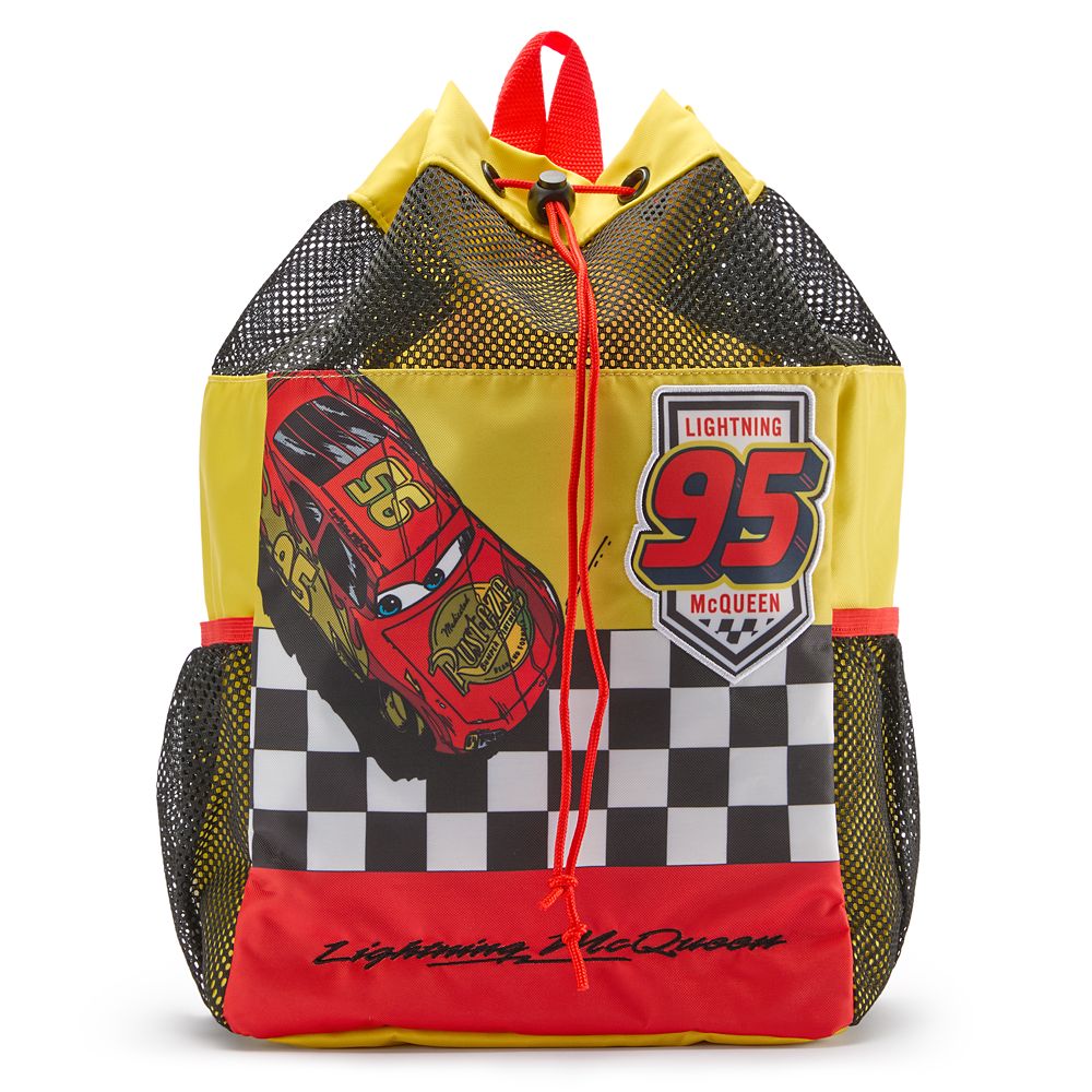 【取寄せ】 ディズニー Disney US公式商品 カーズ Cars ライトニング マックイーン マックイン 水着 リュックサック バックパック バッグ 鞄 かばん 並行輸入品 Lightning McQueen Drawstring Swim Backpack Cars グッズ ストア プレゼント ギフト 誕生日 人気