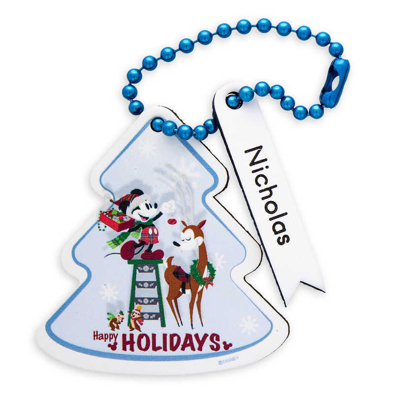 【取寄せ】 ディズニー Disney US公式商品 ミッキーマウス ミッキー キャリーバッグ 鞄 カバン スーツケース 旅行 バッグ サンタ タグ [並行輸入品] Santa Mickey Mouse and Friends ''Happy Holidays'' Leather Luggage Tag - Personalizable グッズ ストア プレゼント ギフ