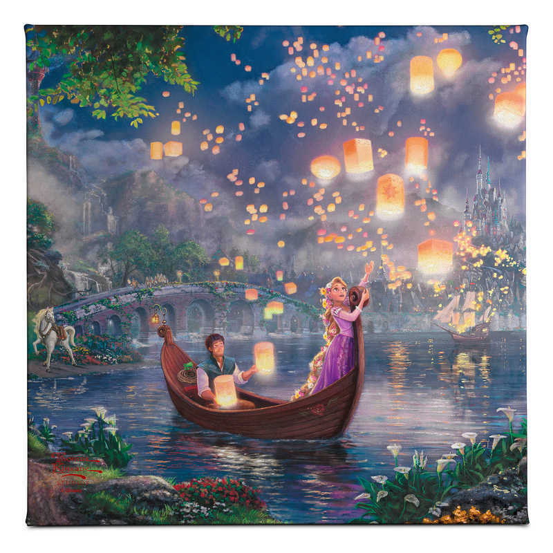  ディズニー Disney US公式商品 塔の上 ラプンツェル プリンセス トーマスキンケード Thomas Kinkade キャンバス 絵画 アート インテリア 絵 飾り  'Tangled'' Gallery Wrapped Canvas グッズ ストア プレゼント ギフト クリスマス