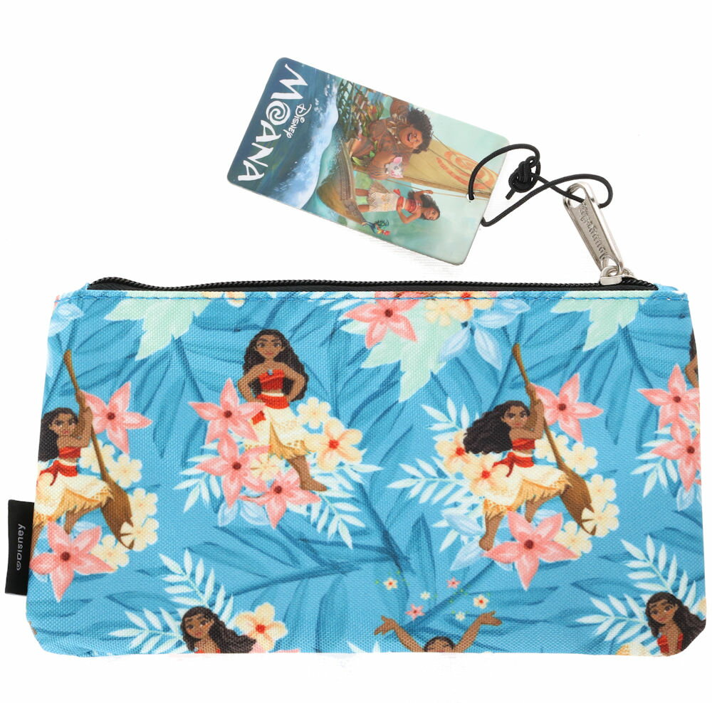 【あす楽】 ディズニー Disney モアナ 伝説の海 ポーチ ペンケース コスメポーチ バッグ レディース 女性 女子 ラウンジフライ Loungefly [並行輸入品] MOANA LEAVES ZIPPERED POUCH クリスマス 誕生日 プレゼント ギフト 人気