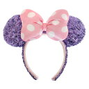  ディズニー Disney US公式商品 ミニーマウス ミニー ドット ヘッドバンド ヘアアクセサリー イヤーヘッドバンド アクセサリー 水玉模様 服 パープル バンド リボン スパンコール 水玉 大人用 大人  Minnie Mouse Sequin Ear Headband with Polka Dot