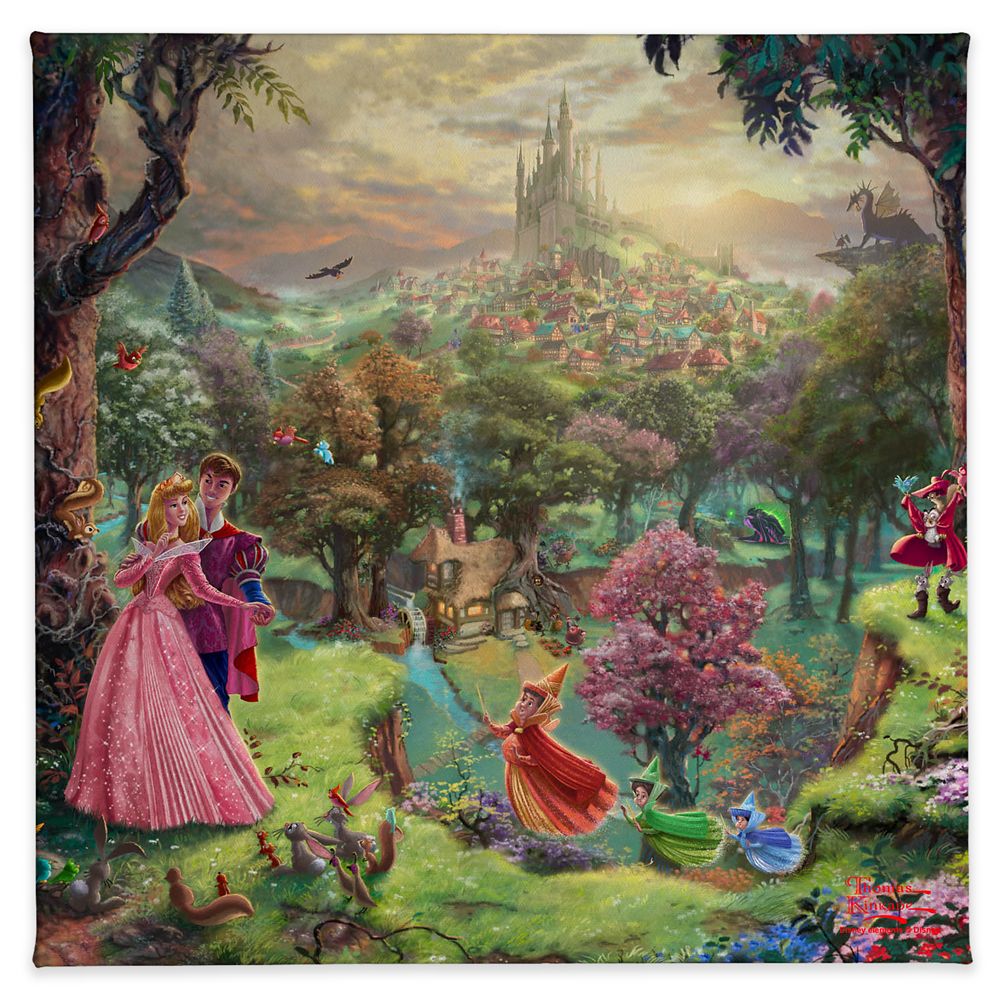 【取寄せ】 ディズニー Disney US公式商品 眠れる森の美女 オーロラ姫 プリンセス トーマスキンケード Thomas Kinkade キャンバス 絵画 アート インテリア 絵 飾り アートワーク 並行輸入品 039 Sleeping Beauty 039 039 Gallery Wrapped Canvas グッズ ストア プレ