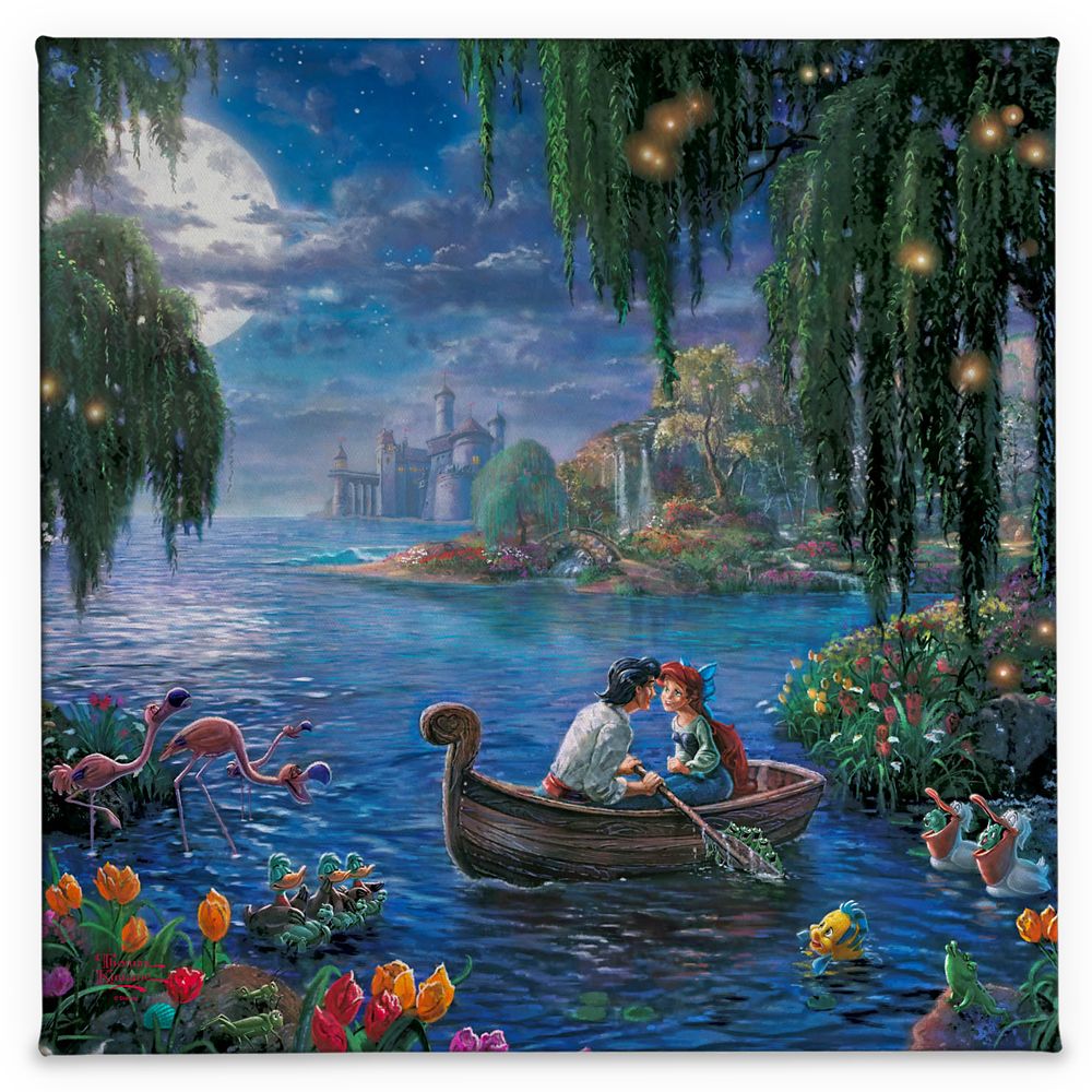  ディズニー Disney US公式商品 リトルマーメイド アリエル Ariel プリンセス トーマスキンケード Thomas Kinkade キャンバス 絵画 アート インテリア 絵 飾り アートワーク  'The Little Mermaid II'' Gallery Wrapped Canvas グッズ