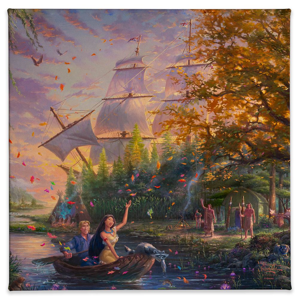 【取寄せ】 ディズニー Disney US公式商品 ポカホンタス プリンセス トーマスキンケード Thomas Kinkade キャンバス 絵画 アート インテリア 絵 飾り アートワーク [並行輸入品] Pocahontas: C…