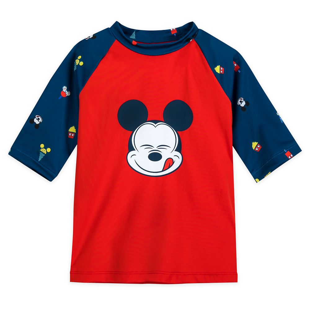 【1-2日以内に発送】 ディズニー Disney US公式商品 ミッキーマウス ミッキー 水着 ラッシュガード シャツ 服 男の子用 子供 男の子 ボーイズ [並行輸入品] Mickey Mouse Summer Fun Rash Guard for Boys グッズ ストア プレゼント ギフト クリスマス 誕生日 人気