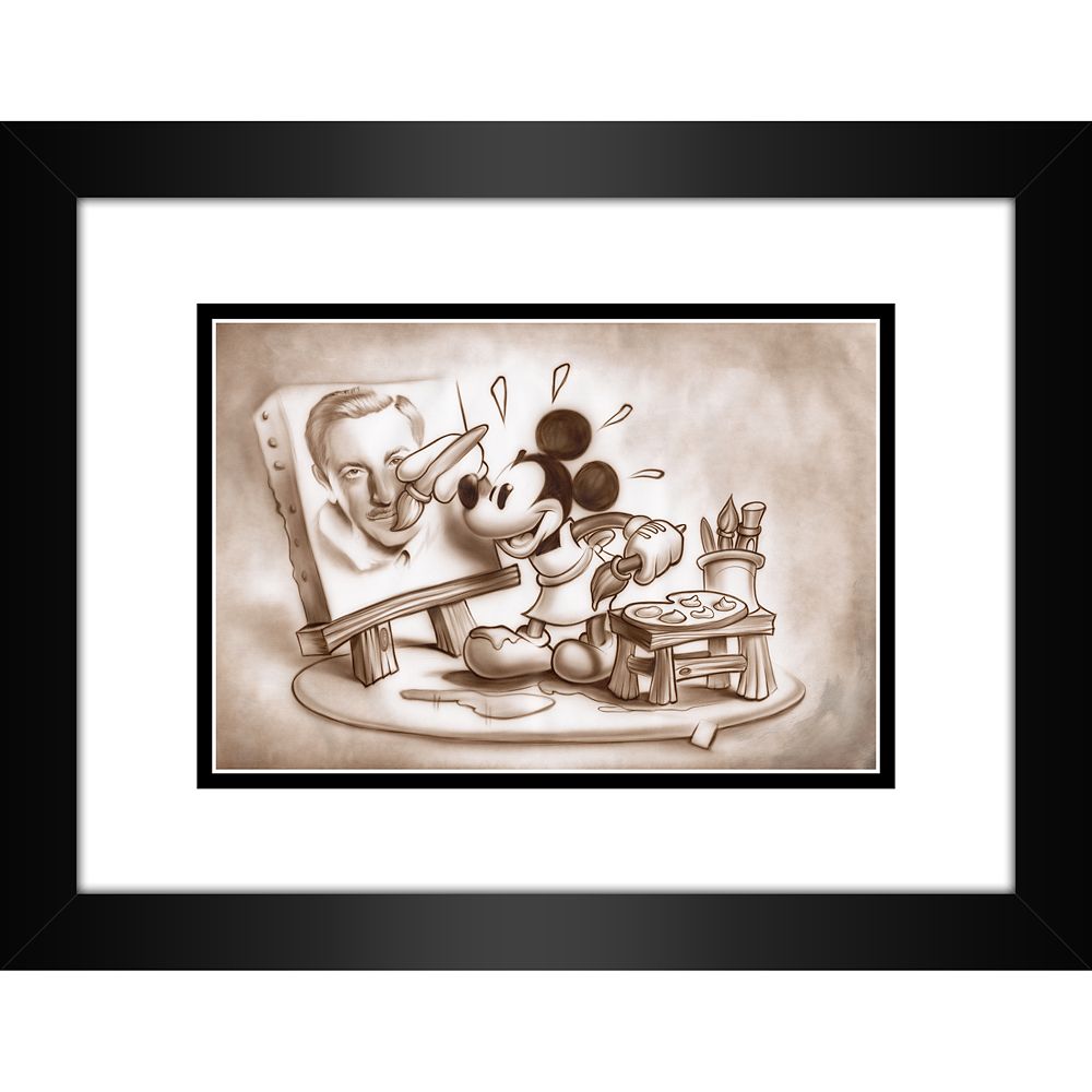 楽天ビーマジカル楽天市場店【取寄せ】 ディズニー Disney US公式商品 ミッキーマウス ミッキー 絵 アート デラックスプリント 絵画 プリント インテリア フレーム付き 額付き [並行輸入品] Mickey Mouse ''A Stroke of Genius'' Framed Deluxe Print by Noah グッズ ストア プレゼント ギフト ク