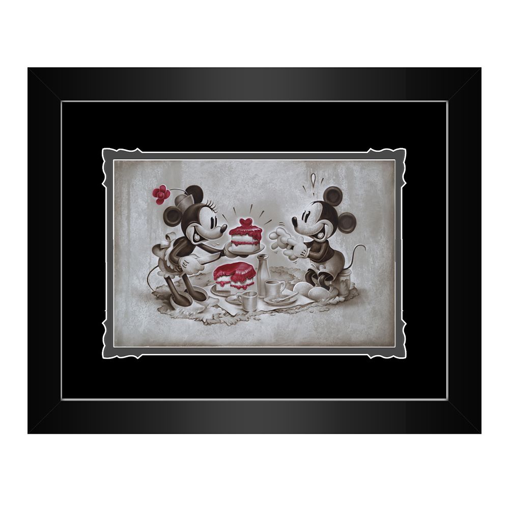 楽天ビーマジカル楽天市場店【取寄せ】 ディズニー Disney US公式商品 ミッキーマウス ミッキー ミニーマウス ミニー 絵 アート デラックスプリント 絵画 プリント インテリア フレーム付き 額付き [並行輸入品] Mickey and Minnie Mouse ''The Way to His Heart'' Framed Deluxe Print by Noah グ