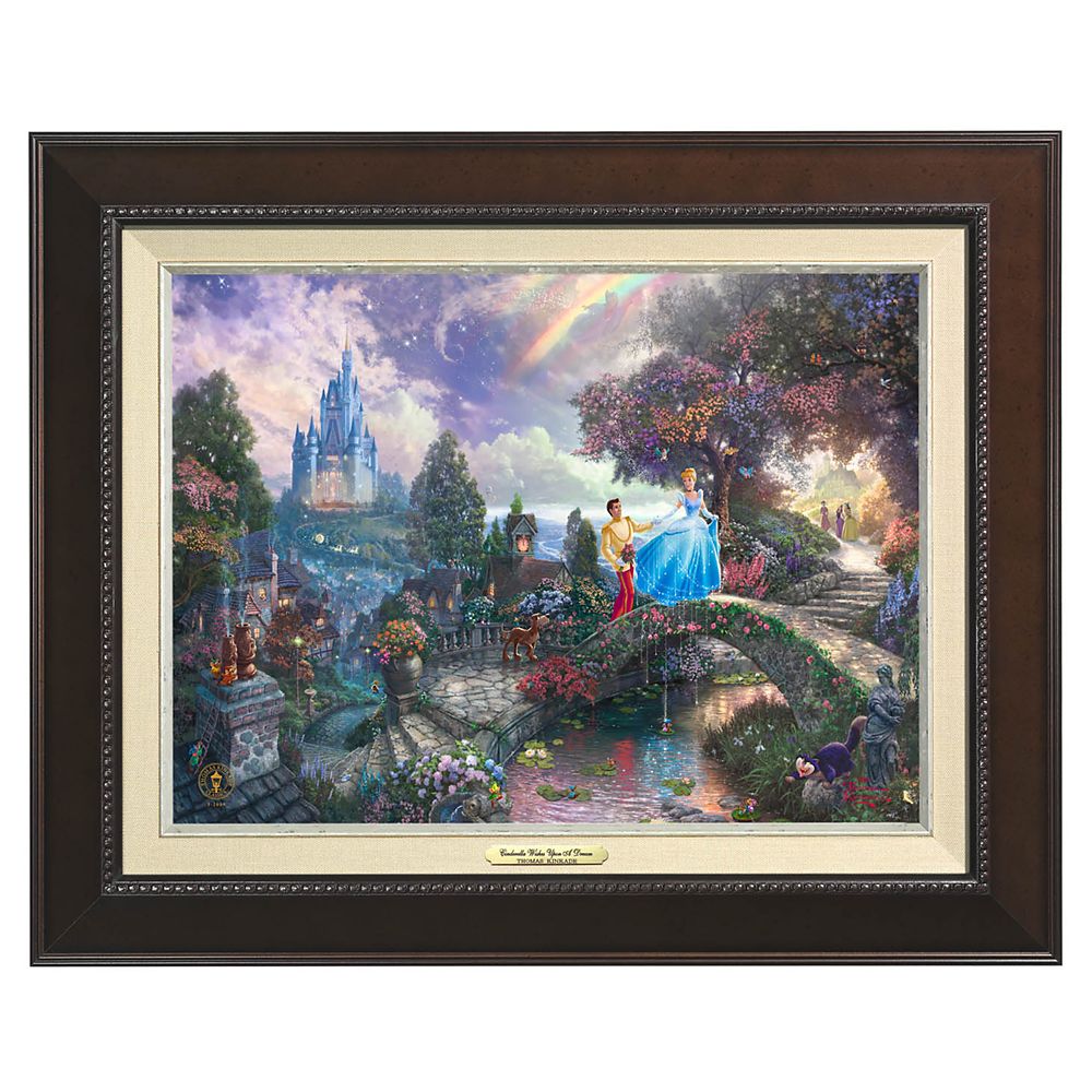 【取寄せ】 ディズニー Disney US公式商品 シンデレラ プリンセス トーマスキンケード ドリーム Thomas Kinkade キャンバス フレーム付き 額付き 絵画 アート インテリア 絵 飾り アートワーク…