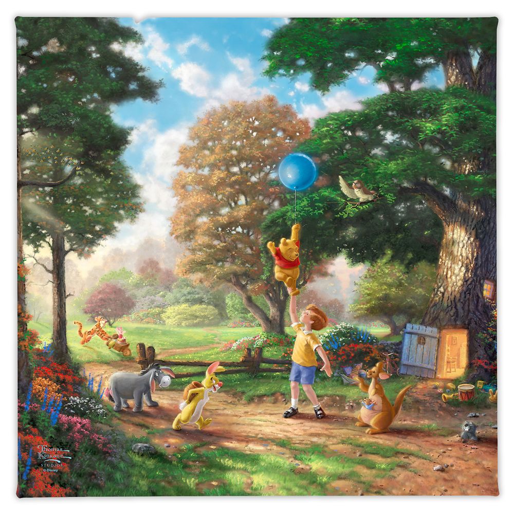  ディズニー Disney US公式商品 くまのプーさん ぷーさん プーさん pooh トーマスキンケード Thomas Kinkade キャンバス キャンバスアート 絵画 絵 アート インテリア 壁 装飾 デザイン  Winnie the Pooh II'' Gallery Wrapped Canvas b