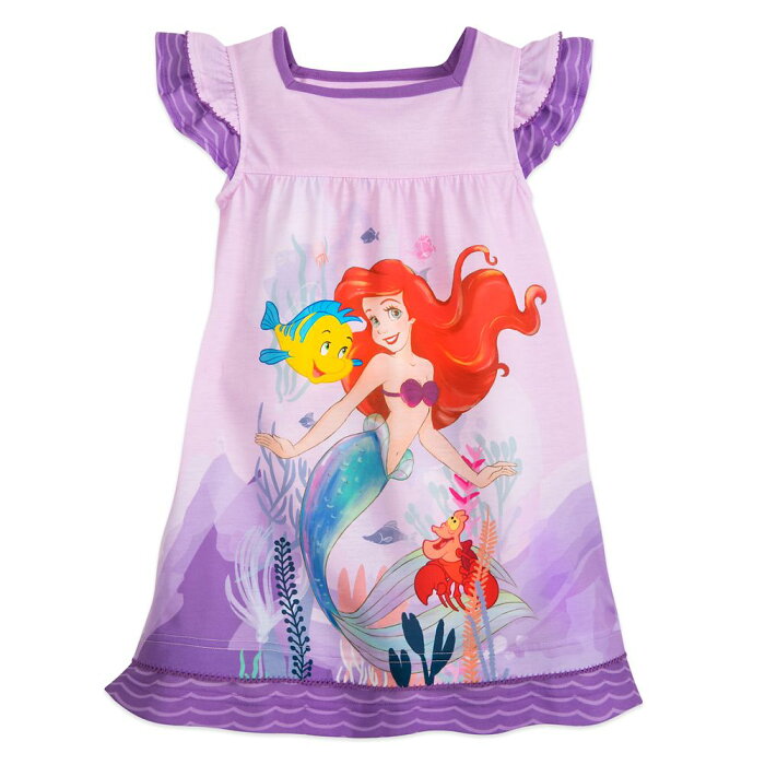 【1-2日以内に発送】 ディズニー Disney US公式商品 リトルマーメイド アリエル Ariel プリンセス パジャマ 寝巻き 部屋着 服 女の子用 子供用 女の子 ガールズ 子供 [並行輸入品] The Little Mermaid Nightshirt for Girls グッズ ストア プレゼント ギフト クリスマス