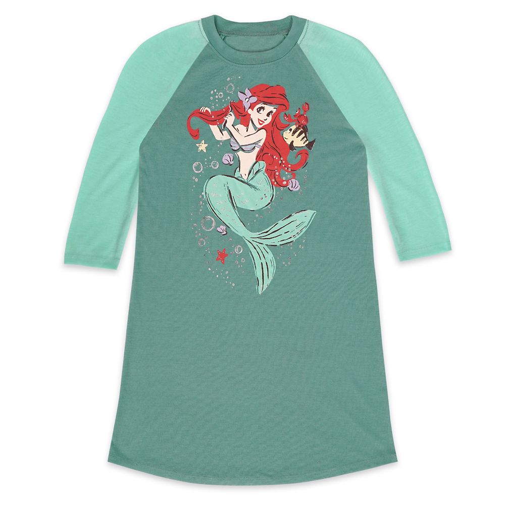 【取寄せ】 ディズニー Disney US公式商品 リトルマーメイド アリエル Ariel プリンセス パジャマ 寝巻き 部屋着 服 モンキモンキ 子供 キッズ 女の子 男の子 [並行輸入品] Nightshirt for Kids by Munki ? The Little Mermaid グッズ ストア プレゼント ギフト クリスマス