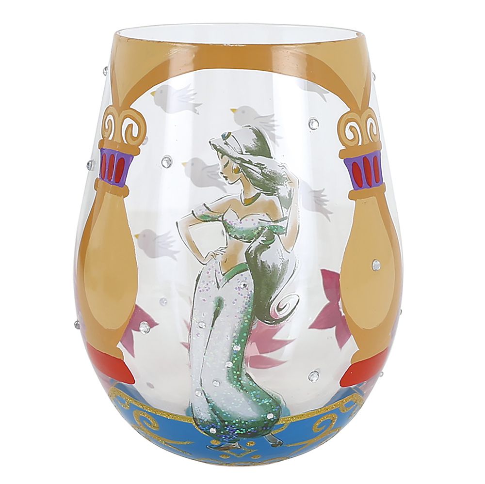 Rakuten - 【取寄せ】 ディズニー Disney US公式商品 アラジン ジャスミン プリンセス ドリーム グラス ガラス ステムレスグラス ワイングラス [並行輸入品] Jasmine ''Let Your Dreams Soar!'' Stemless Glass by Lolita ? Aladdin プレゼント ギフト クリスマス 誕生日 人気