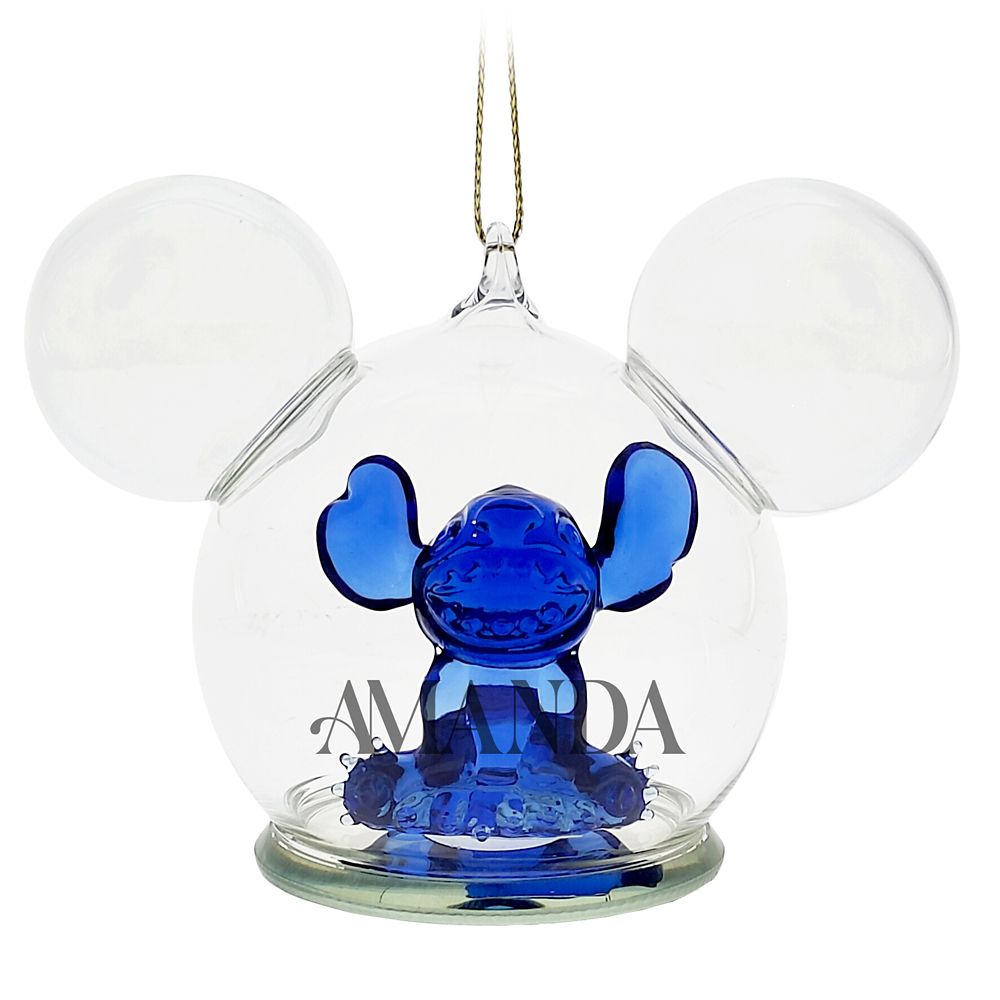 Rakuten - 【取寄せ】 ディズニー Disney US公式商品 ミッキーマウス ミッキー スティッチ リロとスティッチ リロ アリバスブラザーズ オーナメント クリスマスツリー 飾り デコレーション [並行輸入品] Stitch Mickey Icon Glass Ball Ornament by Arribas ? Lilo & Stitch ? Pers