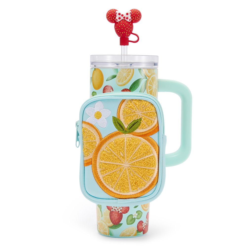 Rakuten - 【取寄せ】 ディズニー Disney US公式商品 ミッキーマウス ミッキー ミニーマウス ミニー タンブラー カップ 水筒 コップ 食器 ストロー ストロー付き ケース ステンレス製 ジップケース [並行輸入品] Mickey and Minnie Mouse Icon Strawberry and Oranges 30 oz. Stainle