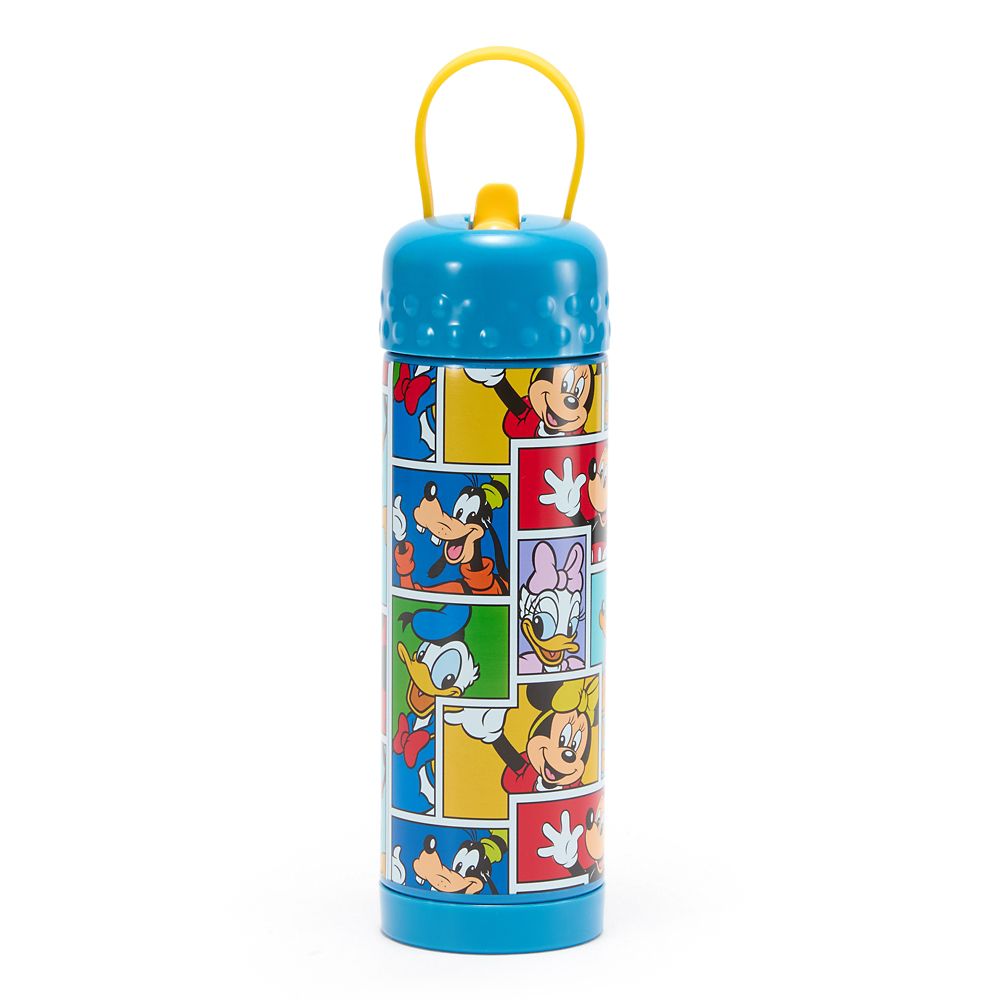 Rakuten - 【取寄せ】 ディズニー Disney US公式商品 ミッキーマウス ミッキー 水筒 ウォーターボトル ストロー ボトル ステンレス製 450ml [並行輸入品] Mickey Mouse and Friends 16 oz. Stainless Steel Water Bottle with Built-In Straw プレゼント ギフト