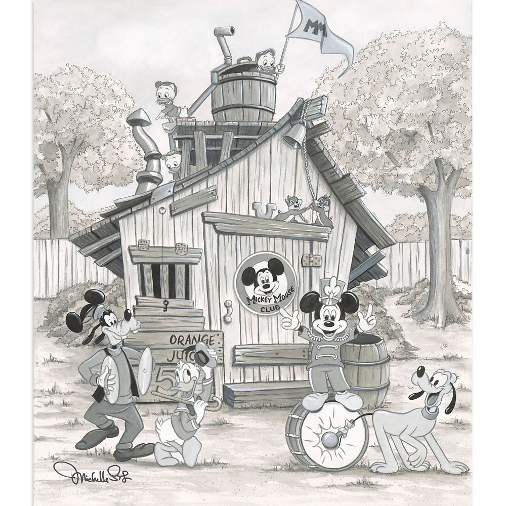 【取寄せ】 ディズニー Disney US公式商品 ミッキーマウス ミッキー クラブハウス 限定版 限定 37.5cm 32.5cm キャンバス [並行輸入品] Mickey Mouse and Friends ''Mickey Mouse Clubhouse'' Canvas Artwork by Michelle St.Laurent ? 15'' x 13'' ? Limited Edition