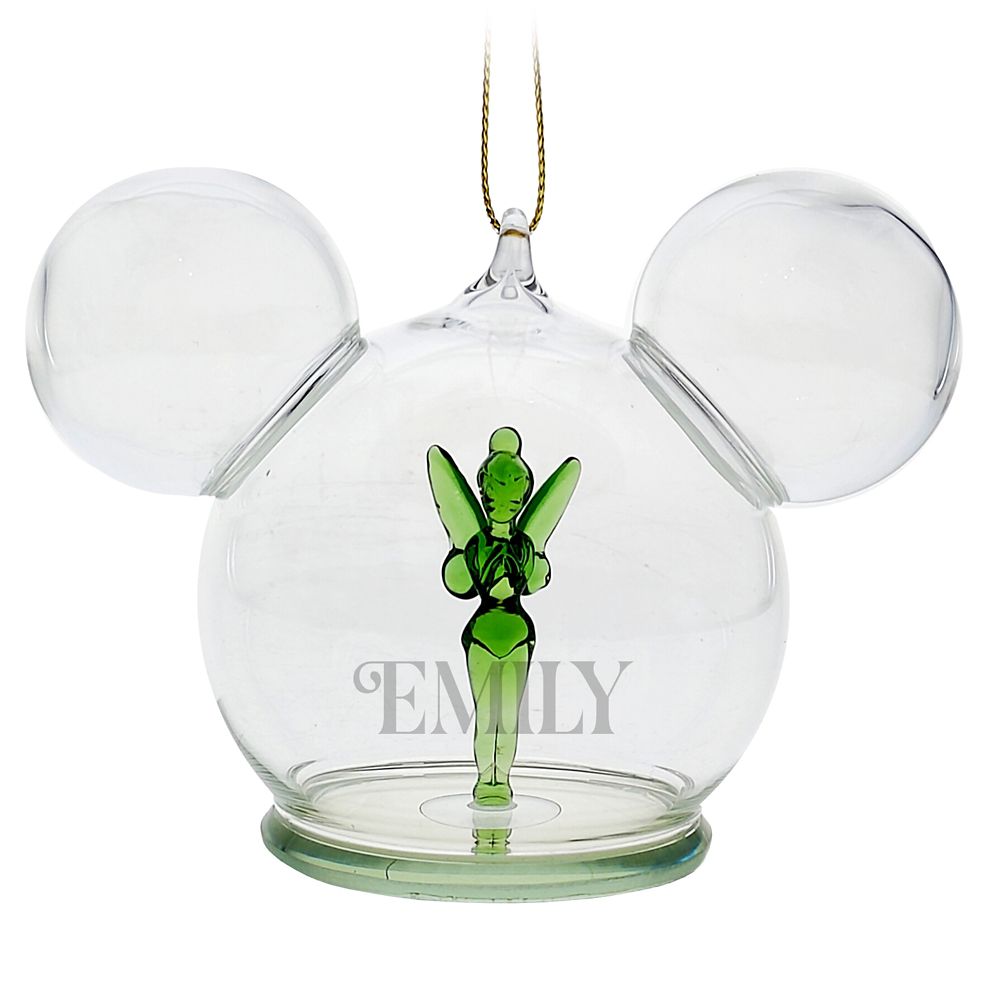 Rakuten - 【取寄せ】 ディズニー Disney US公式商品 ミッキーマウス ミッキー ティンカーベル ピーターパン アリバスブラザーズ オーナメント クリスマスツリー 飾り デコレーション [並行輸入品] Tinker Bell Mickey Icon Glass Ball Ornament by Arribas ? Peter Pan ? Personal