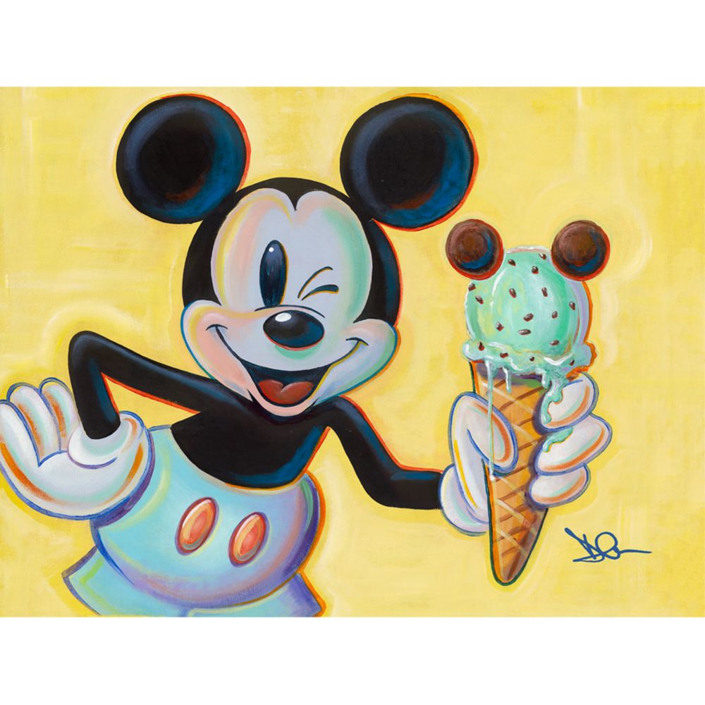 Rakuten - 【取寄せ】 ディズニー Disney US公式商品 ミッキーマウス ミッキー 限定版 限定 キャンバス [並行輸入品] Mickey Mouse ''Minty Mouse'' Canvas Artwork by Dom Corona ? Limited Edition グッズ ストア プレゼント ギフト クリスマス 誕生日 人気