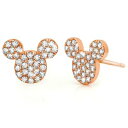 ディズニー Disney US公式商品 ミッキーマウス ピアス ジュエリー アクセサリー ローズ ゴールド  Mickey Mouse Icon Stud Earrings by Crislu - Rose Gold