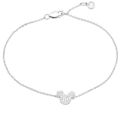 ディズニー Disney US公式商品 ミッキーマウス ブレスレット ジュエリー アクセササリー  Mickey Mouse Icon Bracelet by Crislu - Platinum