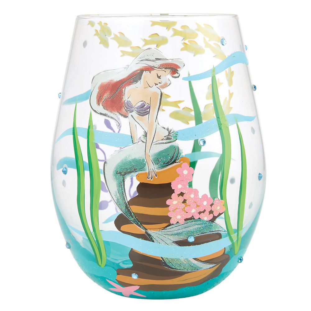  ディズニー Disney US公式商品 リトルマーメイド アリエル Ariel プリンセス ドリーム グラス ガラス ステムレスグラス ワイングラス  Ariel ''An Ocean of Dreams'' Stemless Glass by Lolita ? The Little Mermaid プレゼント ギフト