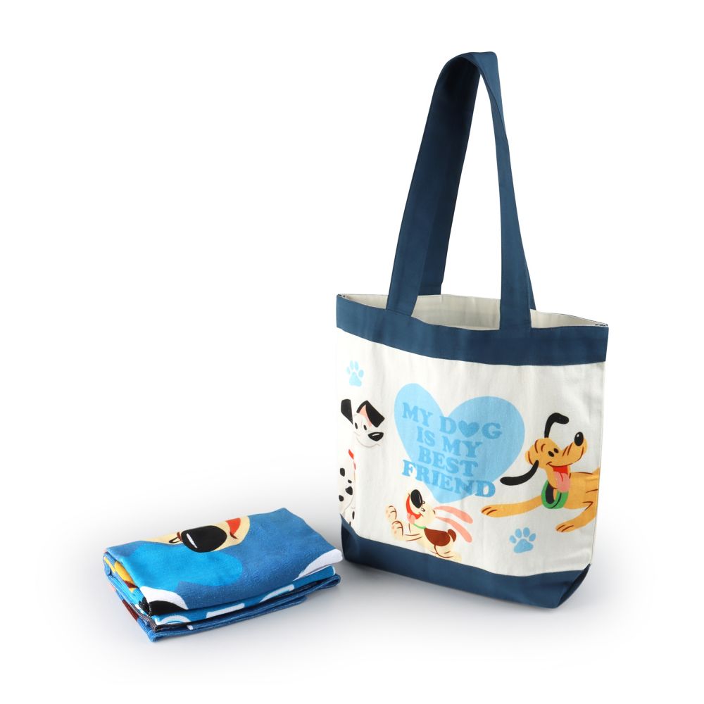 乐天商城 - 【取寄せ】 ディズニー Disney US公式商品 ディズニードックス タオル 布巾 トートバッグ バック 鞄 かばん 手提げ ビーチタオル バスタオル バッグ セット [並行輸入品] Disney Dogs Beach Towel and Tote Bag Set グッズ ストア プレゼント ギフト クリスマス 誕生日