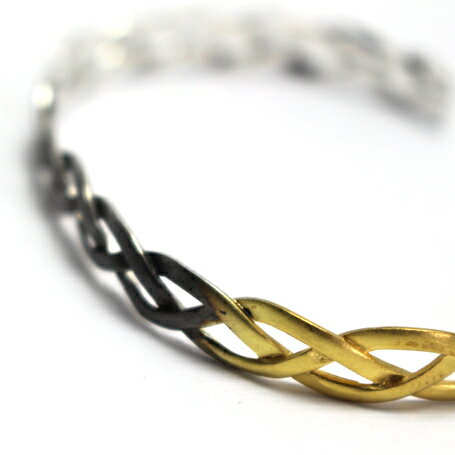 【有名デザイナーが手掛けた国産ブランド】 AMP JAPAN アンプジャパン グラデーションシルバーバングル HYO-358 『Braid Narrow BG』 /メンズ レディース Mサイズ アンプジャパン アクセサリー ブランド ハンドメイド ブランド 芸能人 着用 愛用 デザイナー 日本製