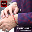 【有名デザイナーが手掛けた国産ブランド】 AMP JAPAN アンプジャパン トリプルハーツブレスレット HYHK-411RD レッド / メンズ レディース ...