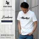 ANTONY MORATO アントニーモラート 半袖Tシャツ MMKS02321-FA100240 ホワイト ダークネイビー M-L / 2024年春夏新作 半袖 Tシャツ プリント スリム タイト 大人 ブランド シンプル イタリア エレガント お洒落 スタイリッシュ