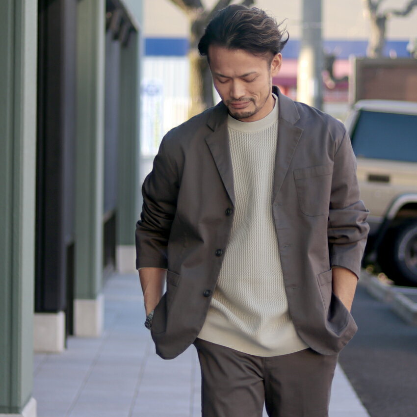 Johnbull ジョンブル アウトラストチノテーラードジャケット JM231L11 / メンズ S-Lサイズ ブラック チャコールグレー ベージュ ジョンブル セットアップ ウォッシャブル 伸びる ストレッチ チノラペルジャケット 洗える 私服 仕事用 シンプル 大人 入学式 七五三