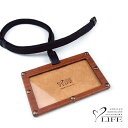 LIFE (ライフ) 木製IDケース B 全3色 ブラック ダークブラウン キャメル / メンズ レディース ウッド雑貨 ICカード 天然木 本革 レザー ヌメ...