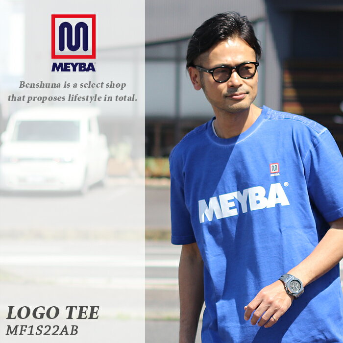 Rakuten - MEYBA メイバ ワッペン ロゴTシャツ MF1S22AB COLD DYE TEE ブルー (SURF THE WEB) XS-2XL ユニセックス ロゴT ヴィンテージ風 ウォッシュ加工 スポーティー レトロ 海外 ブランド スペイン ストリート スポーツウェア