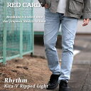 レッドカード RED CARD リズム テーパードデニムパンツ 『Rhythm Kita-V Ripped Light』71786301-vrl / 2023春夏新作 29インチ-32インチ ブリーチ
