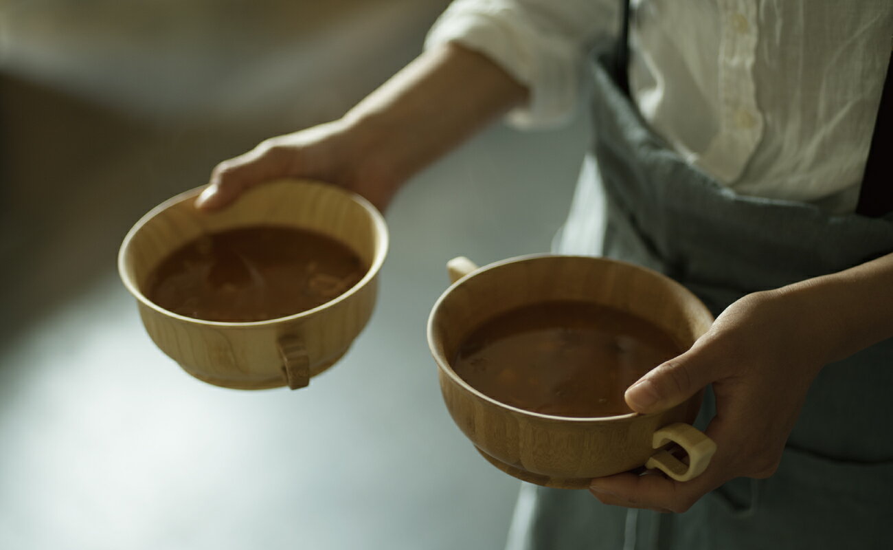 リヴェレット 竹製スープカップセット 『 soup cup set 』 ホワイト ブラウン RV-203 / リベレット 木製 コップ 食器 結婚祝い 誕生日 記念日 内祝い 引き出物 就職祝い 退職祝い 還暦祝い 来客用 プレゼント 父の日