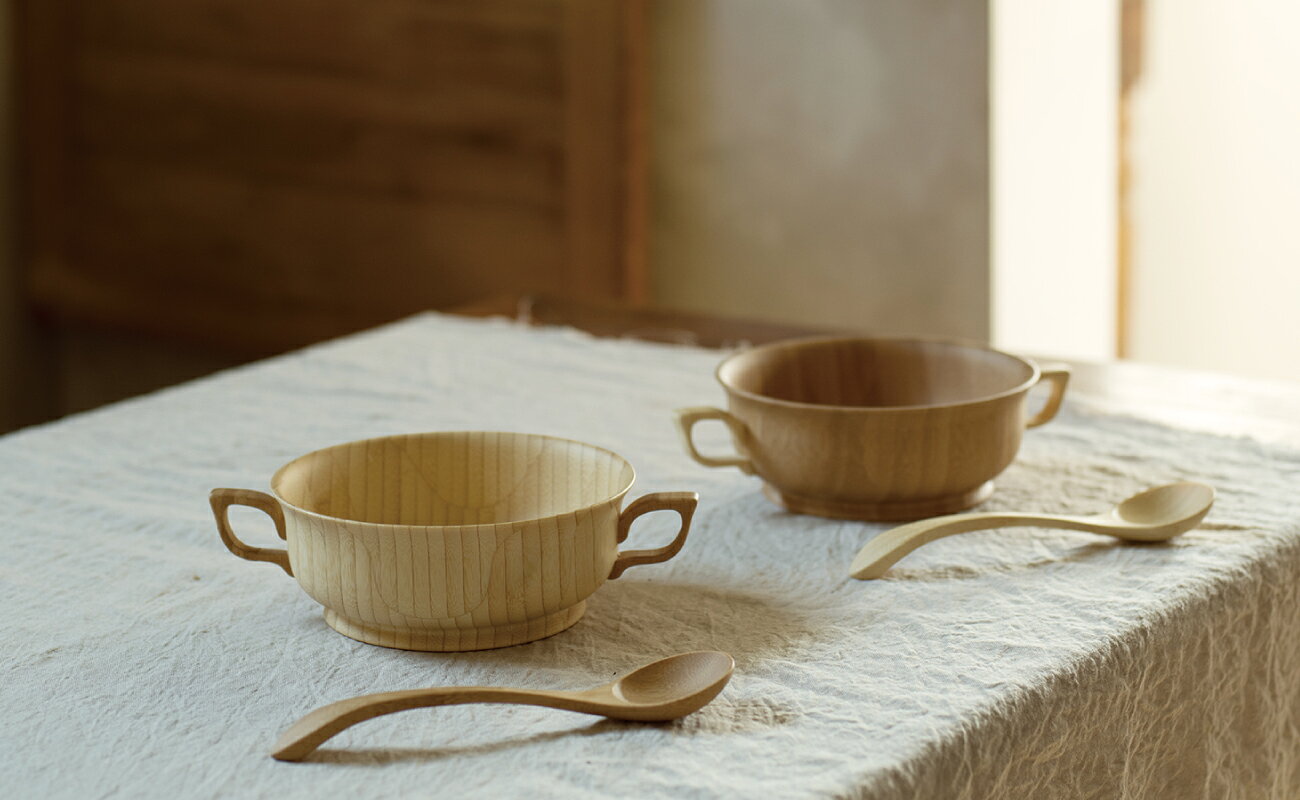 リヴェレット 竹製スープカップセット 『 soup cup set 』 ホワイト ブラウン RV-203 / リベレット 木製 コップ 食器 結婚祝い 誕生日 記念日 内祝い 引き出物 就職祝い 退職祝い 還暦祝い 来客用 プレゼント 父の日