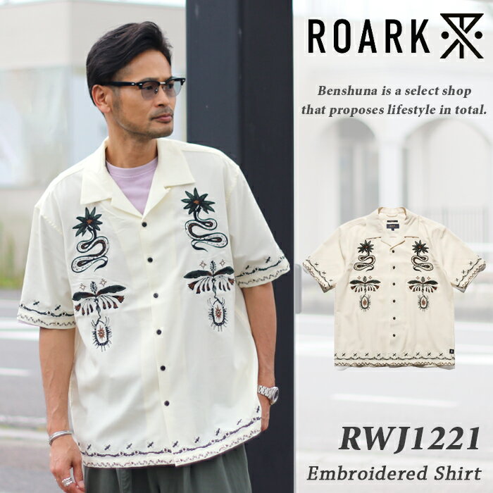 Rakuten - ROARK ロアーク 刺繍 総柄シャツ RWJ1221 アイボリー 2026春夏新作 