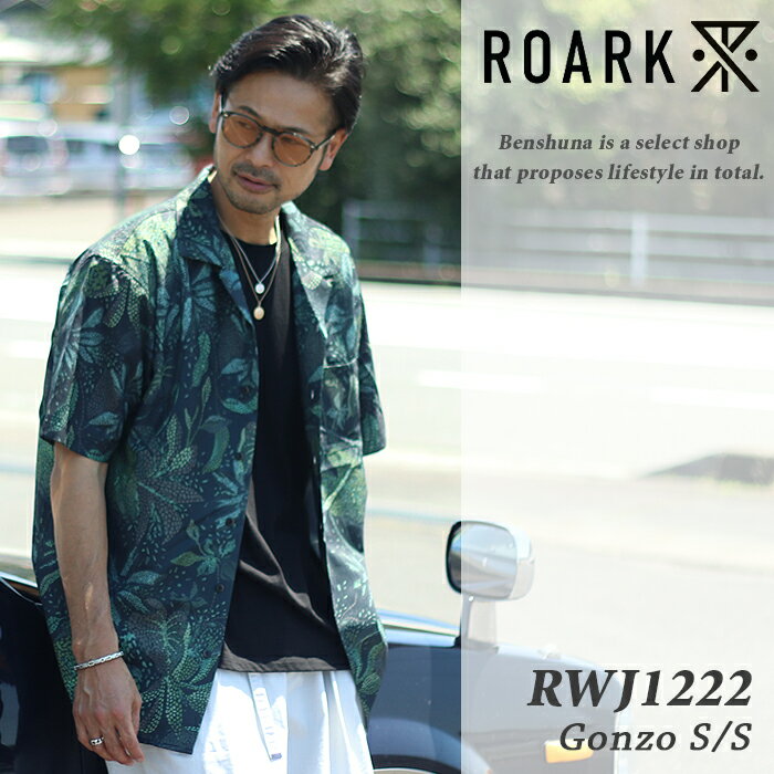 Rakuten - ROARK ロアーク テック ボタニカルモチーフ 総柄半袖シャツ RWJ1222 ブラック 2026春夏新作 