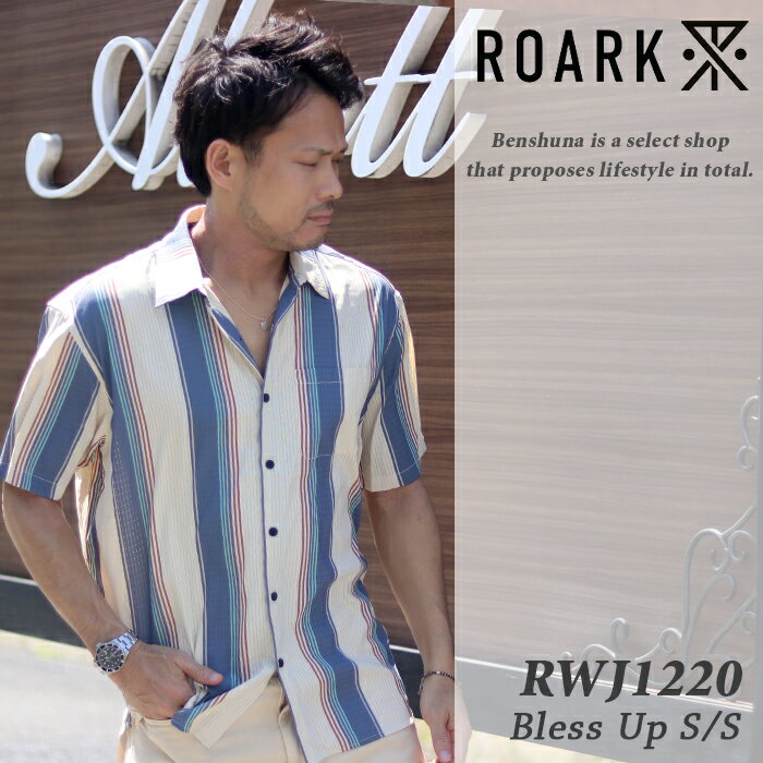 乐天商城 - ROARK ロアーク テック ストライプ 半袖シャツ RWJ1225 アイボリー 2026春夏新作 