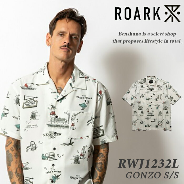 乐天商城 - ROARK ロアーク 10周年記念モデル スコットランドモチーフ 総柄半袖シャツ RWJ1232L WHITE 2026春夏新作 