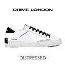 Crime London クライムロンドン レザースニーカー DISTRESSED 16001PP5 ホワイト メンズ 41-42サイズ 26.0cm-28.0...