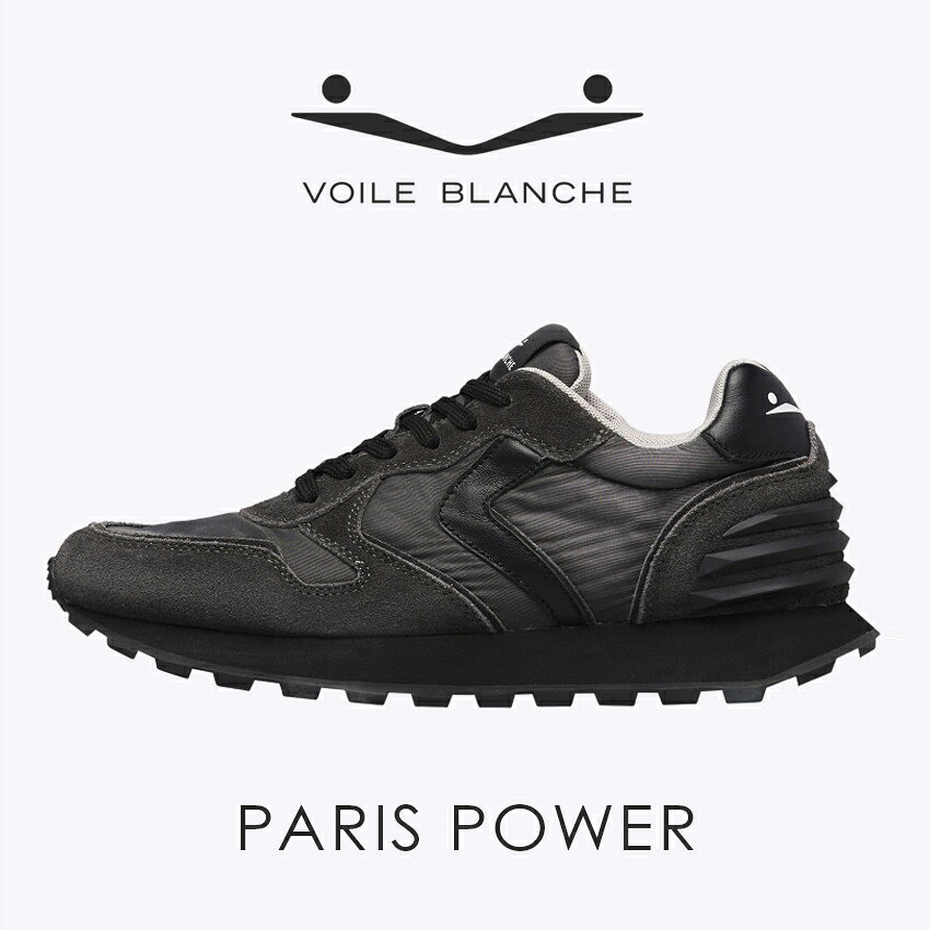 VOILE BLANCHE ボイルブランシェ レザースニーカー PARIS POWER 2018797-28 ブラック ダークグレー メンズ 41-43サイズ 26.0cm-28.0cm イタリア ブランド 高級 デザイナー スニーカー 大人 ラグジュアリー 629141564001